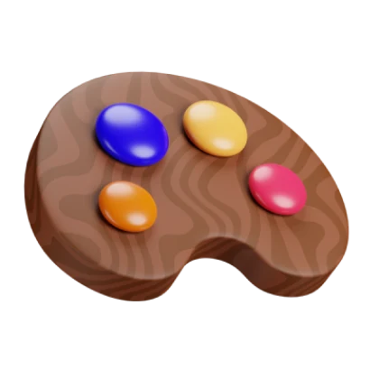 A colorful 3D artist's palette from the original 3dicons collection