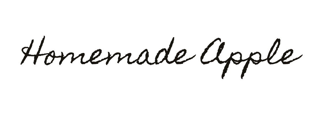 Homemade Apple font demo for restaurant menu