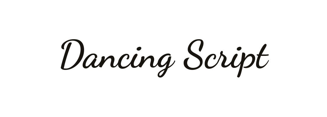 Dancing Script font demo for restaurant menu