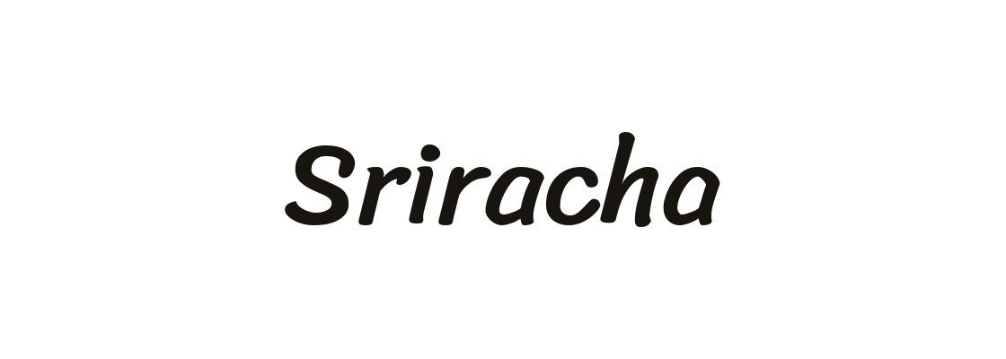 Sriracha font demo for restaurant menu